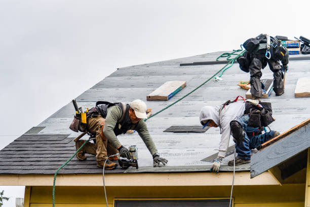 Professional Roofing technician working in Goodrich, MI
